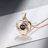 Valentines Preserved Rose with I Love You Necklace for Her Mothers Day Anniversary Birthday Gift Gold