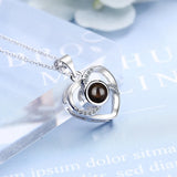 Valentines Preserved Rose with I Love You Necklace for Her Mothers Day Anniversary Birthday Gift Silver