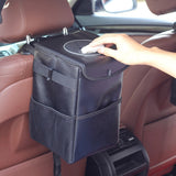 Car Trash Can with Lid Leak-Proof Garbage Storage Bag Organizer