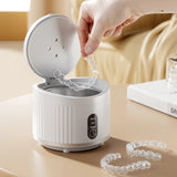 Ultrasonic Retainer Cleaner Rechargeable 3 Modes for Dentures Jewelry White