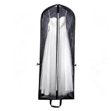 180cm Non Woven Garment Bag for Wedding Dresses Foldable Dust Cover with Clear Viewing Window Black