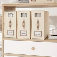 4Pcs Set Bed Sheet Organizers Bedding Storage Bags Beige