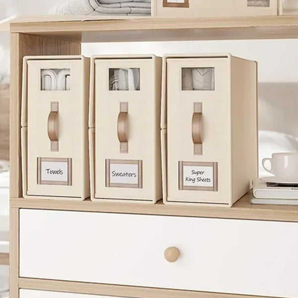 4Pcs Set Bed Sheet Organizers Bedding Storage Bags Beige