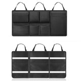 Large Capacity Car Trunk Organizer with Zippers – Backseat Storage Black