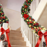 2.7M Christmas Garland with 50 LED Lights Artificial Rattan for Home Outdoor