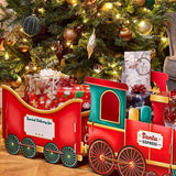 Santa Gift Train Christmas Cardboard Gift Box – Present Holder Home Decoration Style 1