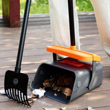 Pooper Scooper Swivel Bin Rake With Bag Attachment For Lawn Yard