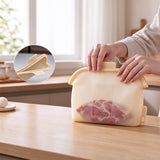 Wide Mouth Stand Up Silicone Sealed Food Storage Bag for Kitchen Use Beige
