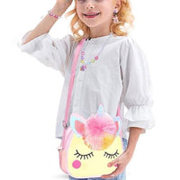 Cute Unicorn Sling Bag Set for Girls Rainbow Crossbody Bag Dress Up Accessories Style 1