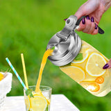 Mason Jar Lid Stainless Steel with Handle and Pour Spout Cap