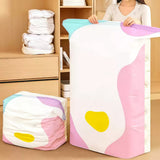 3-Size No Pump Vacuum Storage Bags for Clothes Hand Press Compression Space Saving Bags