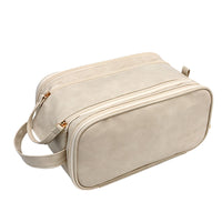 Travel Toiletry Bag Makeup Organizer with Handle Water Resistant Cosmetic Bag Beige