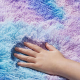 Cute Furry Pastel Rug Soft Fluffy Carpet for Living room Blue