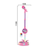 Flashing Light Karaoke Mic with Stand Adjustable for Youngsters Toy Pink