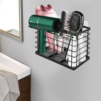 3-in-1 Wall Mounted Hair Dryer Holder Adjustable Height Hair Tool Organizer for Flat/Curling Irons Hair Straighteners