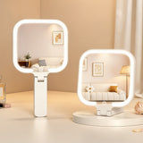 Touch Control 3-Color Lighting Makeup Mirror Portable Folding Vanity Mirror with Stepless Dimming