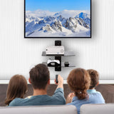 Two-Tier Floating TV Shelf Tempered Glass Adjustable Media Stand