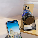 4 in 1 Wireless Induction Speaker Bluetooth Speaker with 360 Adjustable Phone Holder - Black
