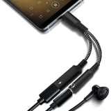 2-in-1 Type-C Audio and Charging Adapter for USB-C Devices with 30W Fast Charge Black