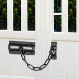 2 PCS Door Chain Lock Security Door Chain for Inside Door with 12 Screws Black