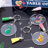 120 PCS Clear Acrylic Blank Keychain Pendant DIY Craft Set