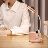 Adjustable Brightness Astronaut Desk Lamp with Penholder Multifunctional LED Table Light for Bedroom Office Pink