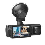 3-Channel Dash Cam with WiFi – Front, Inside & Rear Camera with Motion Detection