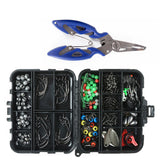 188Pcs Set Fishing Accessories Portable Fishing Tackle Kit for River Lake Reservoir Pond Fishing