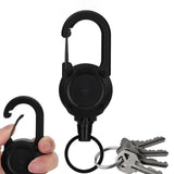 4 Pack Retractable Keychain Carabiner Automatic Badge Reel with 60cm Steel Cable for Keys Flashlights Small Tools