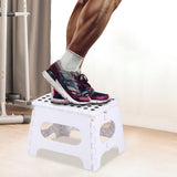 Folding Step Stool Portable Lightweight Stool for Adult White