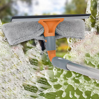 2 in 1 Window Cleaning Tool Squeegee Window Cleaner Kit with 2 Microfiber Cloths Style 1