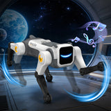 AI Robot Dog Toy Remote Control Stunt with Voice Commands Gray