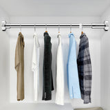 Adjustable Tension Rod Extendable Rack Shower Wind Curtain Closet Pole Silver