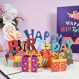 3D Pop-Up Happy Birthday Card with Envelope Unique Greeting Card Gift Style 1