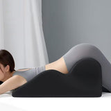 Ergonomic Memory Foam Reclining Pillow Prone Reading Cushion for Bed and Sofa Black