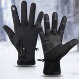 Windproof Warm Outdoor Touch Screen Winter Gloves Thermal Cold Weather Men Women Black