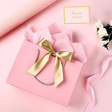 4PCS Gift Bags with Cards and Wrapping Paper for Weddings Parties Pink