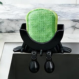 2PCS Creative Smiley Face Sponge Holder for Kitchen Sink Black