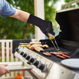 Double Sided Silicone BBQ Gloves Heat Resistant Non Slip Oven Mitts Black