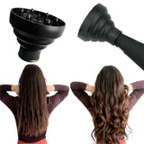 Universal Silicone Diffuser Foldable for Hair Dryer 4-5cm Nozzle Black