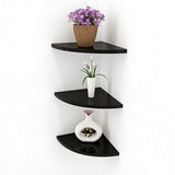 No-Drill Floating Corner Shelf Set for Wall Storage Black