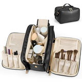 Large Capacity Travel Makeup Bag Portable Cosmetic and Toiletry Organizer Black
