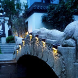 4Pcs Solar Deck Lights Outdoor for Outdoor Garden Stairs and Deck Warm White