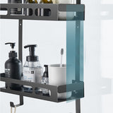 2-Tier Bathroom Shower Caddy Hanging Shelf Bathroom Storage Rack Organizer Style 2