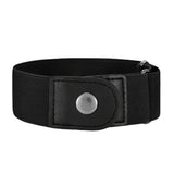 4Pcs Set No Buckle Elastic Belt for Jeans and Pants Adjustable Waistband Tightener with Double Ring Design Stretch Belt Loop Strap Blue and Black