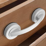 No Drill Suction Cup Door Handle for Glass Door Bathroom Cabinet White