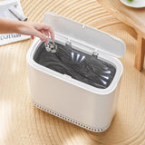 Adsorption Trash Can Large Capacity with Lid for Home Bathroom Kitchen White