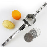 3-in-1 Stainless Steel Potato Ricer and Masher with Three Interchangeable Discs