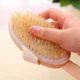 2 Pieces Long Handle Back Shower Brush with Detachable Strap
