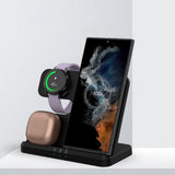 3-in-1 Wireless Charging Dock Fast Charging Station for Samsung Black